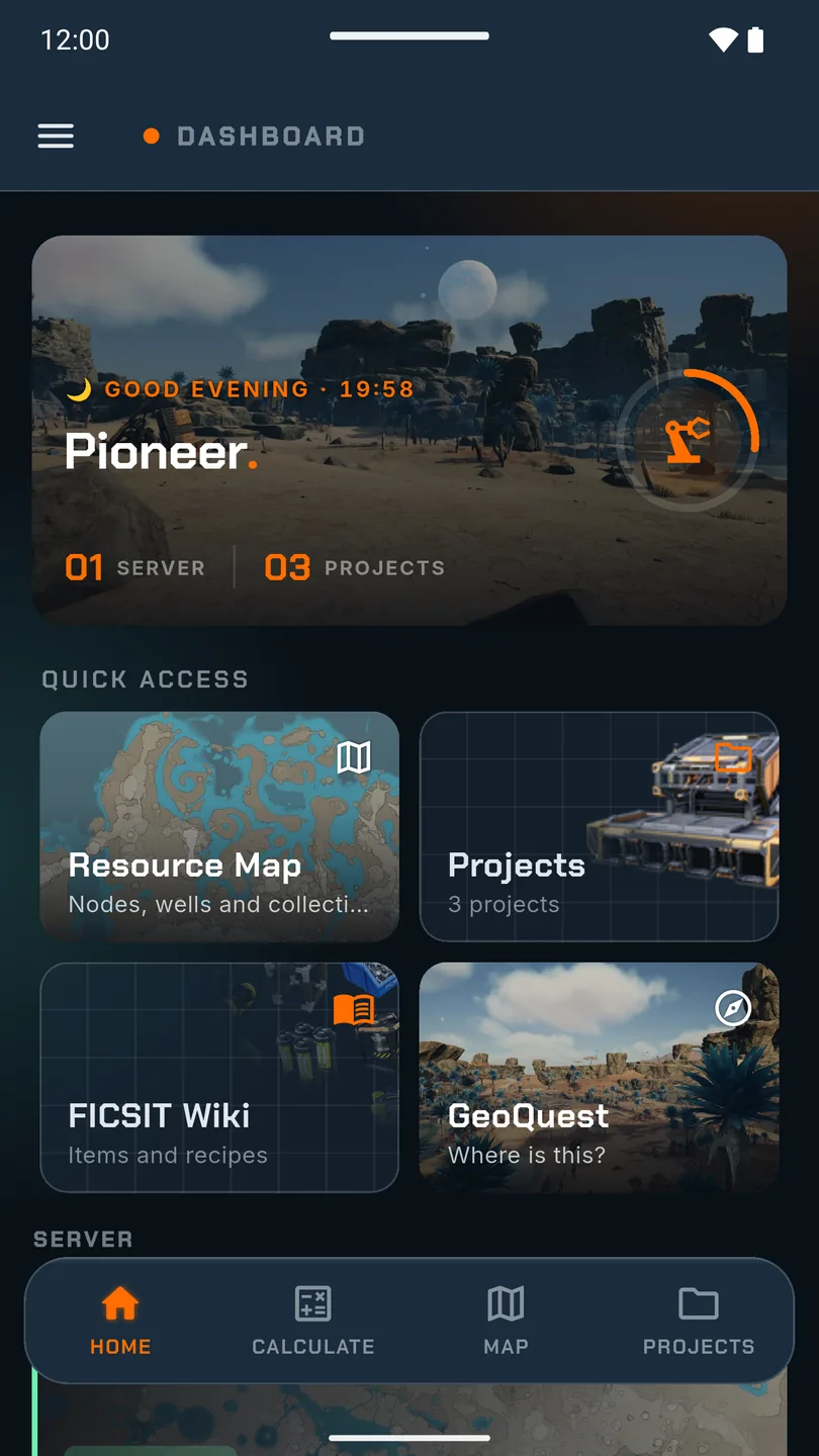 FICSIT Central dashboard